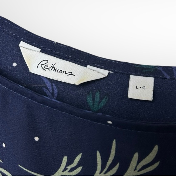 Reitmans Blue Floral Off Shoulder Blouse L - Picture 4 of 6